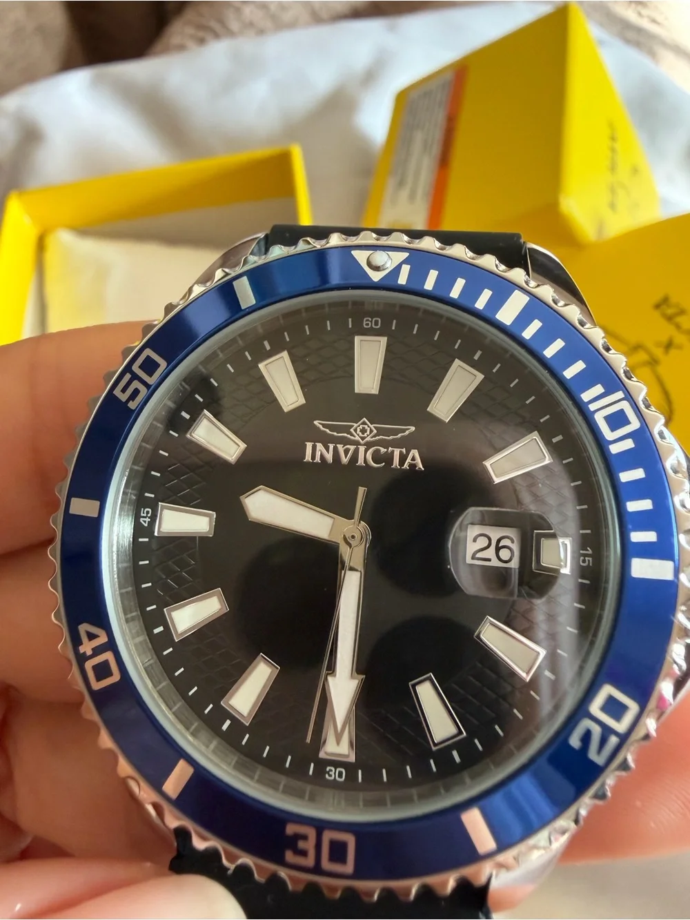 Invicta Pro Diver 46130 Men’s Black Dial Blue Bezel Quartz Watch | New with Tags